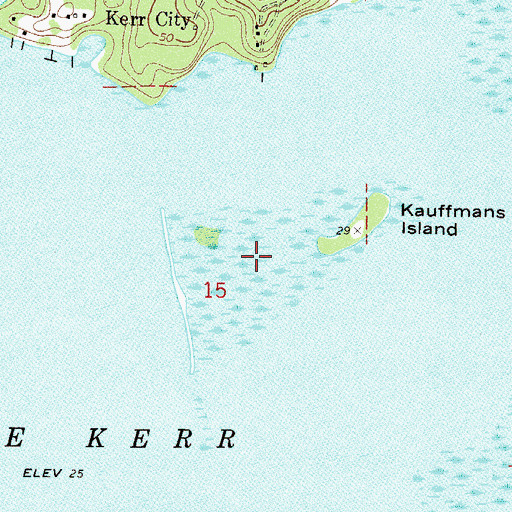 Topographic Map of Kauffmans Island, FL