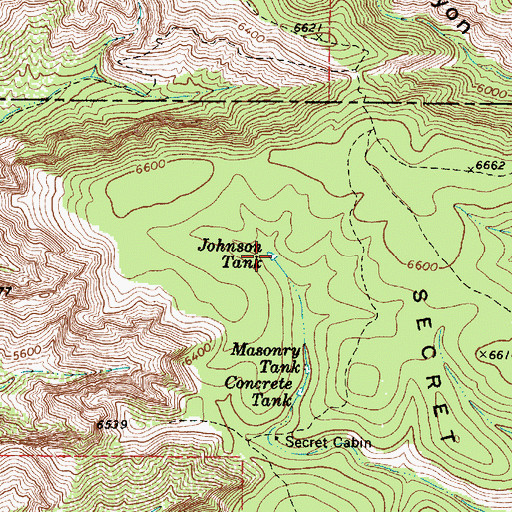 Topographic Map of Johnson Tank, AZ
