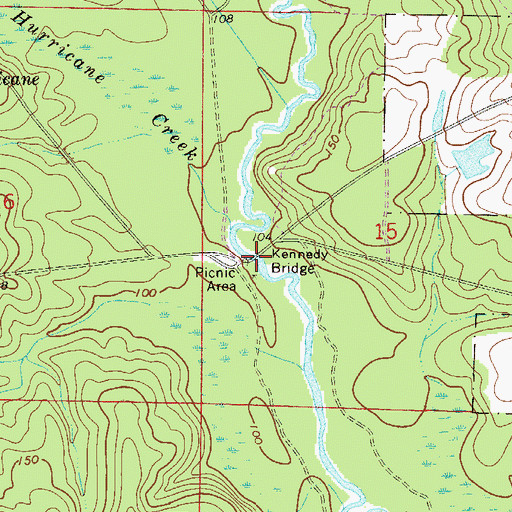 Topographic Map of Kennedy Bridge, FL