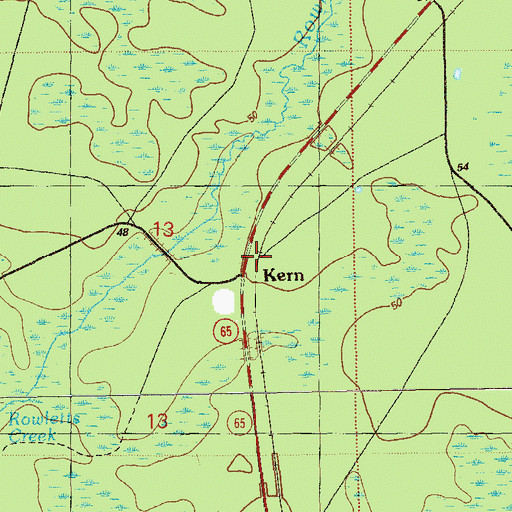 Topographic Map of Kern, FL