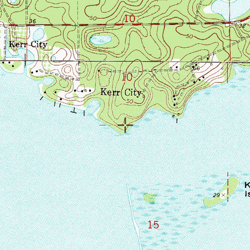 Topographic Map of Kerr City, FL