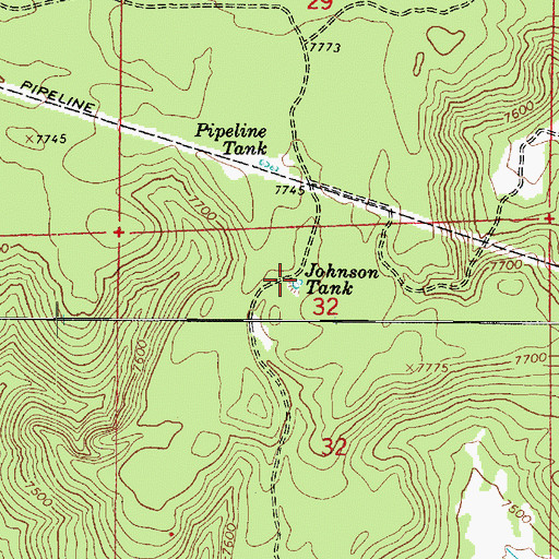 Topographic Map of Johnson Tank, AZ
