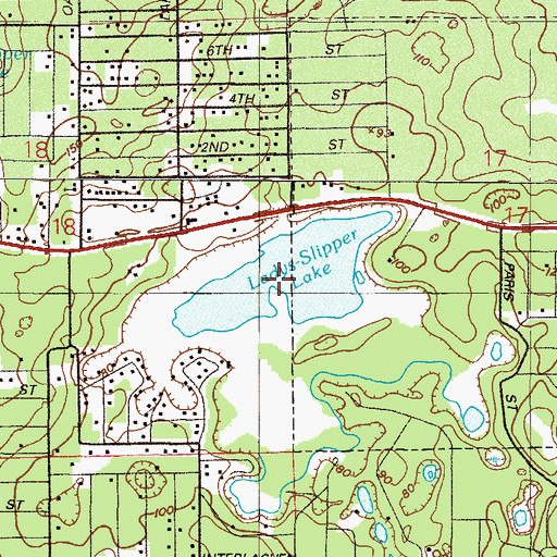 Topographic Map of Ladys-Slipper Lake, FL