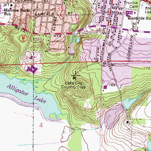 Topographic Map of Lake City Country Club, FL