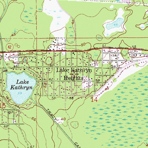 Topographic Map of Lake Kathryn Heights, FL