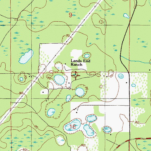 Topographic Map of Lands End Ranch, FL