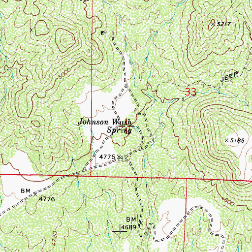 Topographic Map of Johnson Wash Spring, AZ