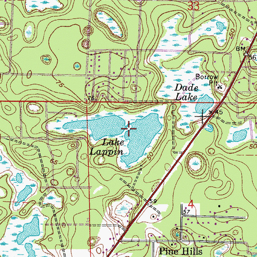 Topographic Map of Lake Lappin, FL