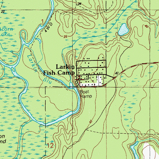 Topographic Map of Larkin Fish Camp, FL