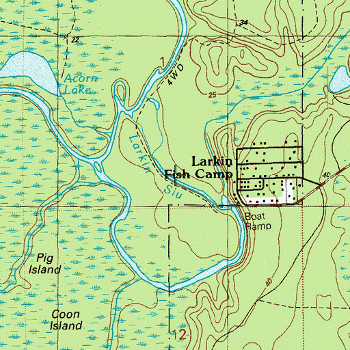 Topographic Map of Larkin Slough, FL