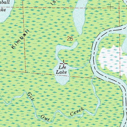 Topographic Map of Lee Lake, FL