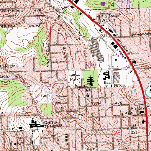 Topographic Map of Levy Park, FL