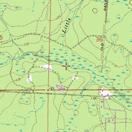 Topographic Map of Little Branch, FL