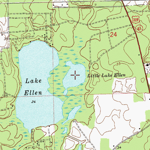 Topographic Map of Little Ellen Lake, FL