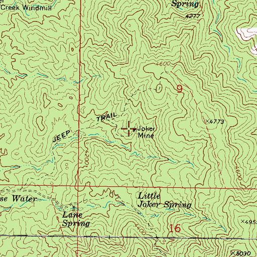 Topographic Map of Joker Mine, AZ