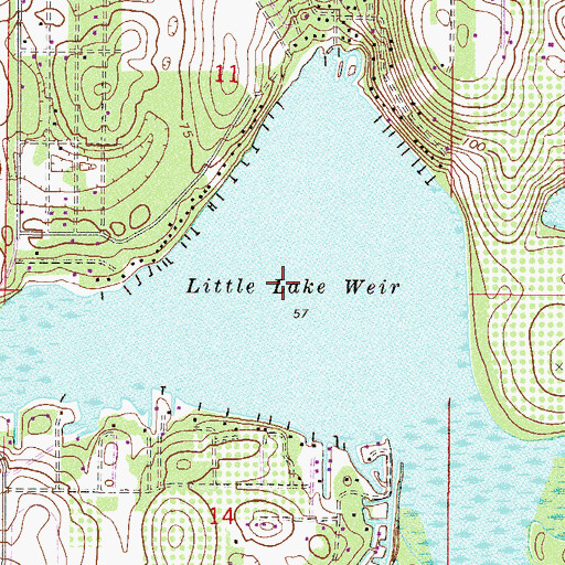 Topographic Map of Little Lake Weir, FL