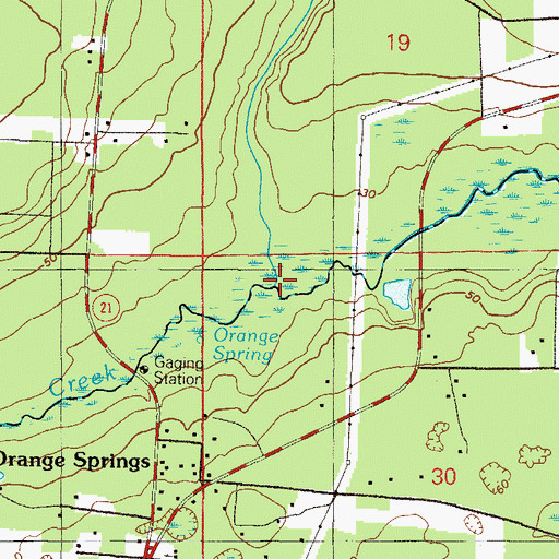 Topographic Map of Little Orange Creek, FL