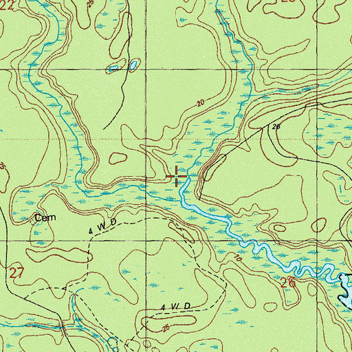 Topographic Map of Little Owl Creek, FL