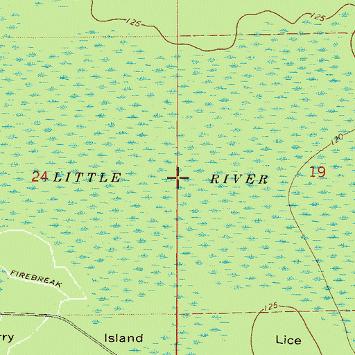 Topographic Map of Little River Bay, FL