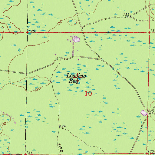 Topographic Map of Logging Bay, FL