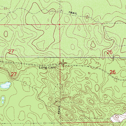 Topographic Map of Long Cemetery, FL