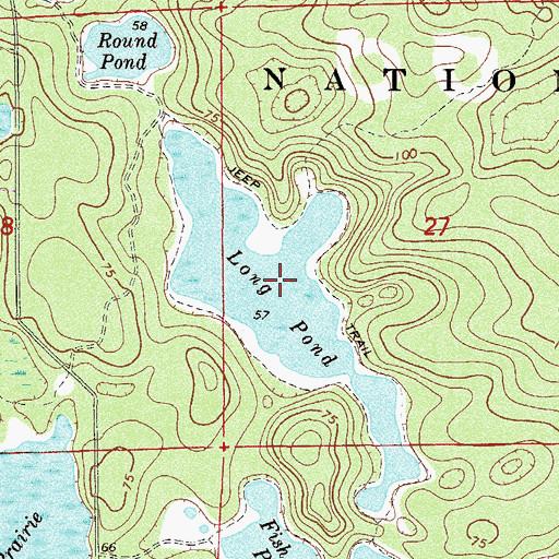 Topographic Map of Long Pond, FL