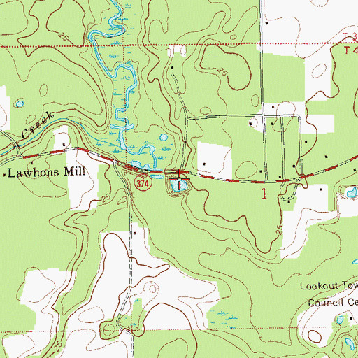 Topographic Map of Lost Creek, FL