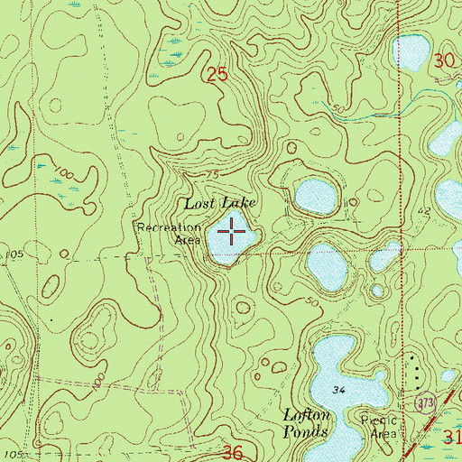 Topographic Map of Lost Lake, FL