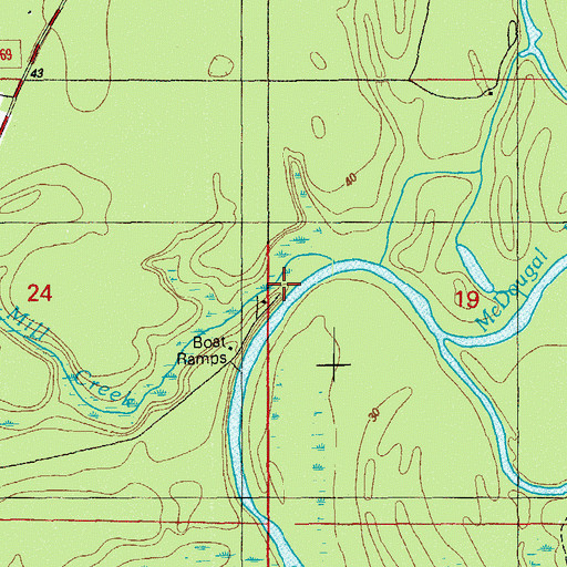 Topographic Map of Lots Mill Creek, FL