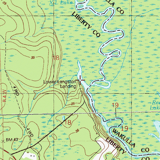 Topographic Map of Lower Langston Landing, FL