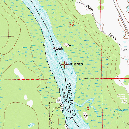 Topographic Map of Lungren Island, FL