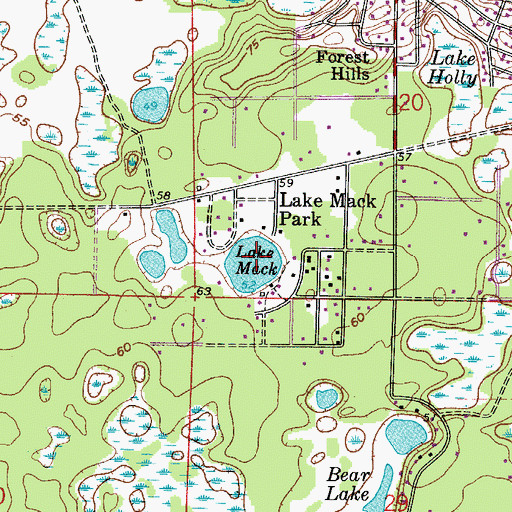 Topographic Map of Lake Mack, FL