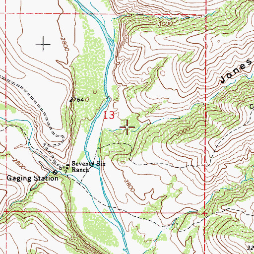 Topographic Map of Jones Canyon, AZ