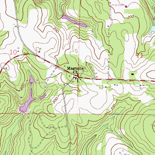 Topographic Map of Magnolia Church, FL