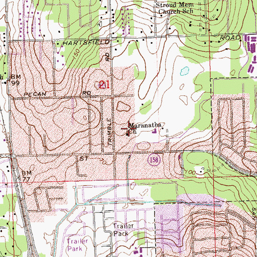 Topographic Map of Maranatha Church, FL