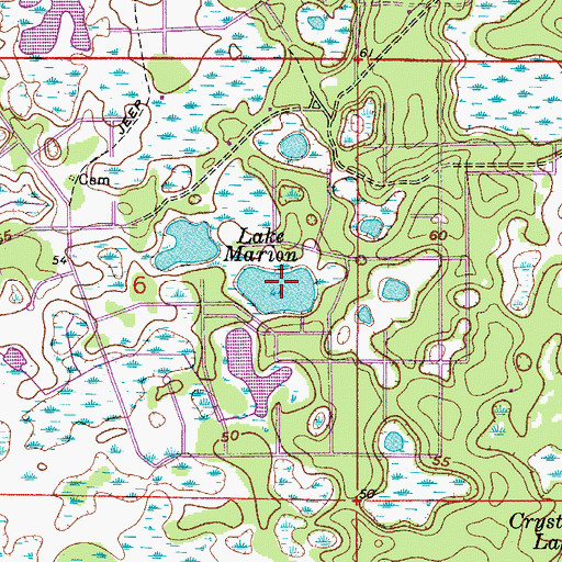 Topographic Map of Lake Marion, FL