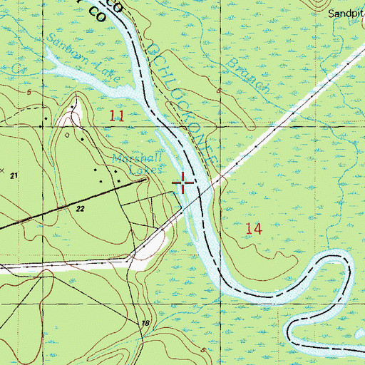 Topographic Map of Marshall Lakes, FL