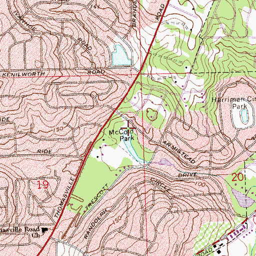 Topographic Map of McCord Park, FL