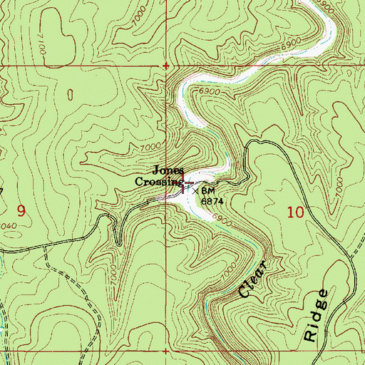 Topographic Map of Jones Crossing, AZ