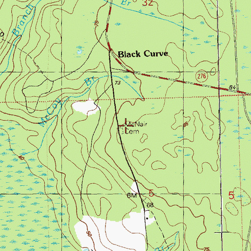 Topographic Map of McNair Cemetery, FL