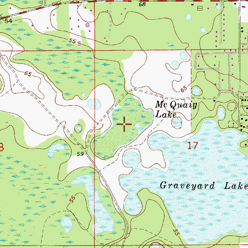 Topographic Map of McQuaig Lake, FL
