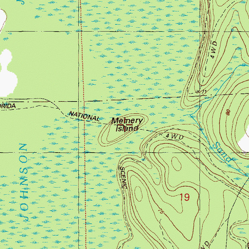 Topographic Map of Memery Island, FL