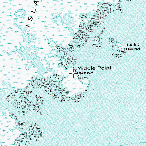 Topographic Map of Middle Point Island, FL