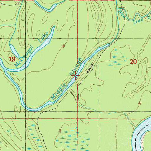 Topographic Map of Middle Slough, FL