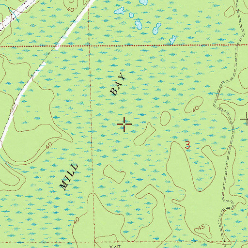 Topographic Map of Mill Bay, FL