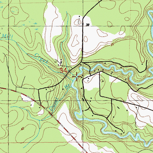 Topographic Map of Mill Creek, FL