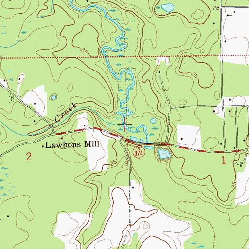 Topographic Map of Mill Creek, FL
