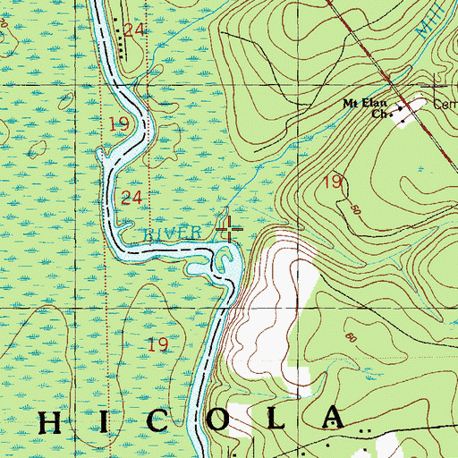Topographic Map of Mill Creek, FL