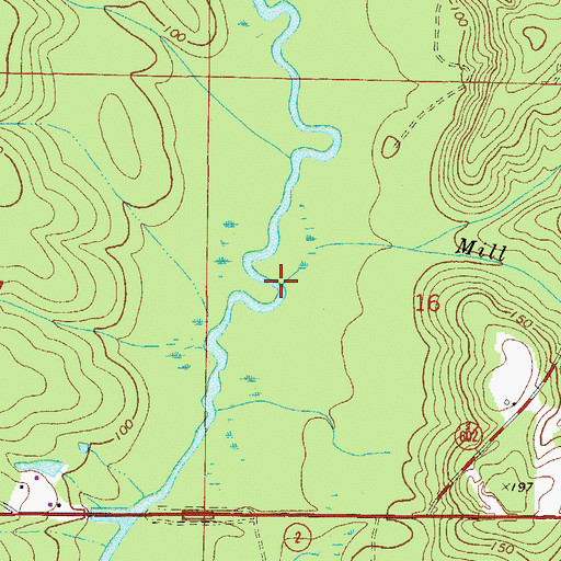 Topographic Map of Mill Creek, FL