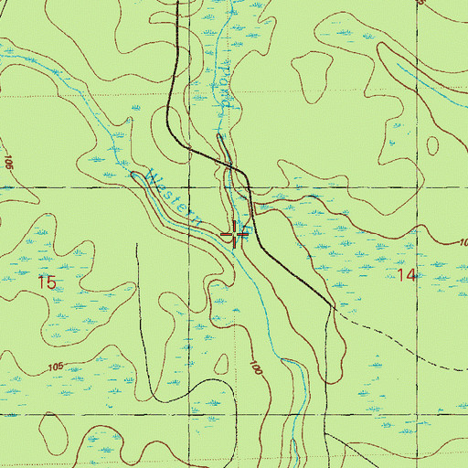 Topographic Map of Mill Pond Branch, FL